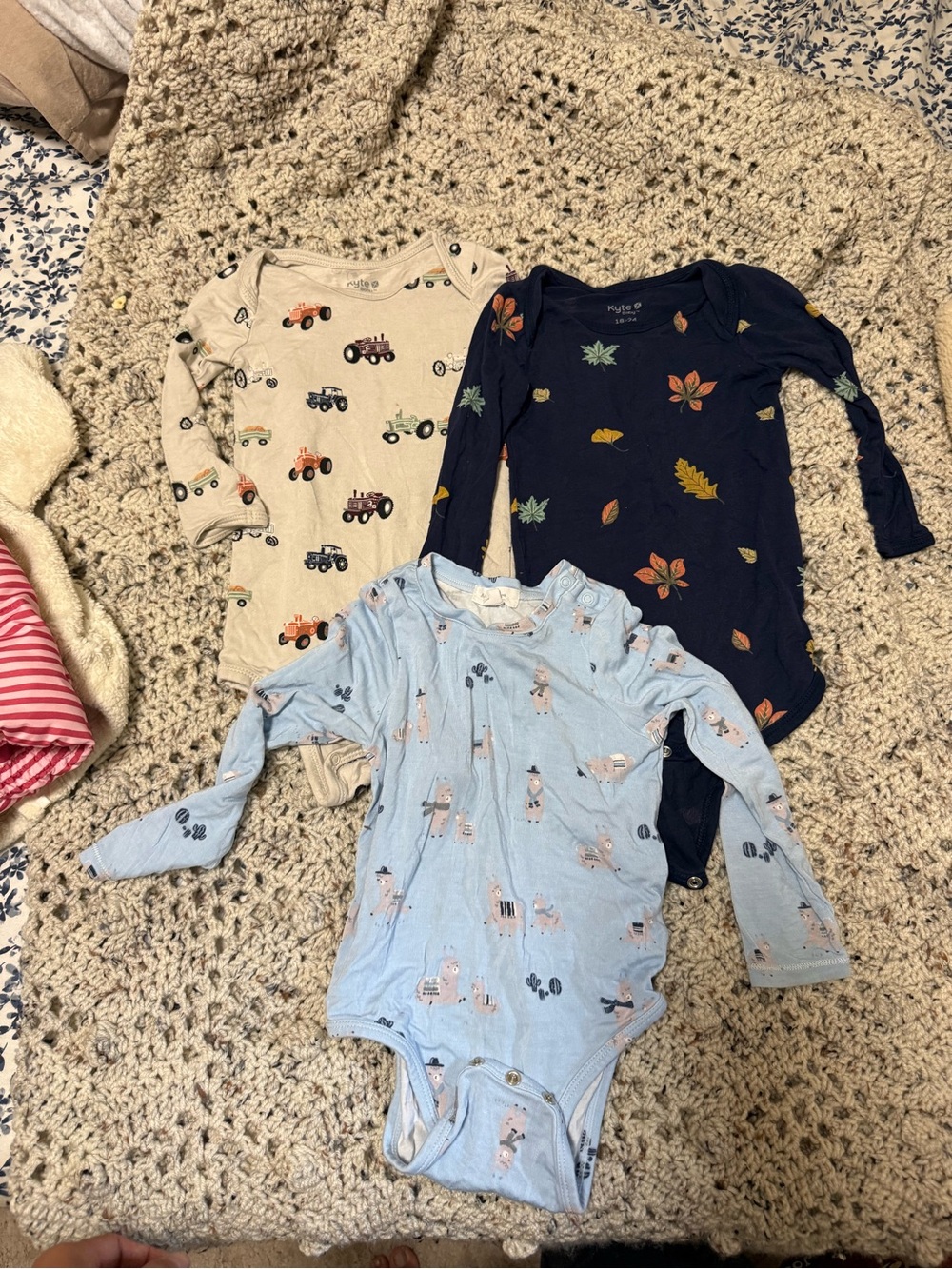 Kyte Baby and Angel Dear Bundle of 3 Bamboo Onesies 18-24m